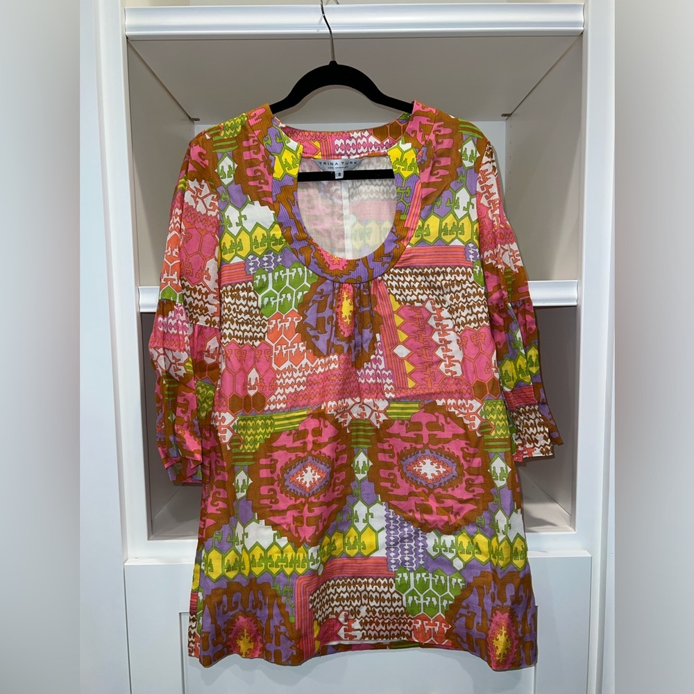 Trina Turk colorful Blouse/Dress Sz. 8